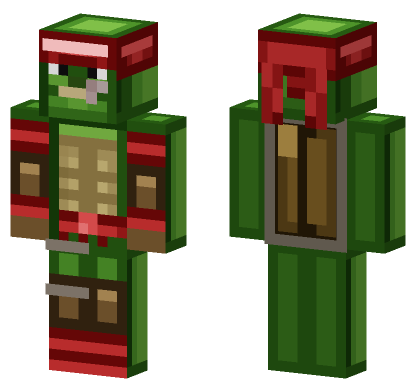 Raphael Ninja Turtle Minecraft Bedrock skin