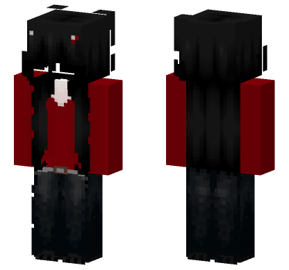 Red And Black Gothic Dress Minecraft Bedrock skin