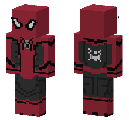 Red And Black Spider-Man Suit Minecraft Bedrock skin