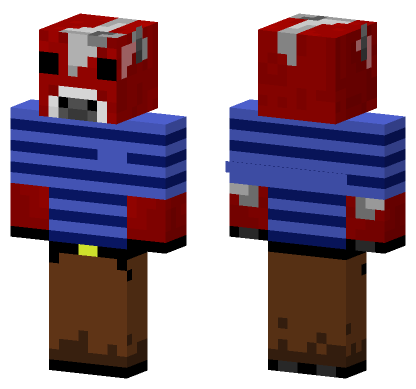 Red Blue Overalls Skin Minecraft Bedrock skin