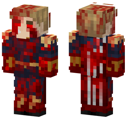 Red Chaos Hero Minecraft Bedrock skin