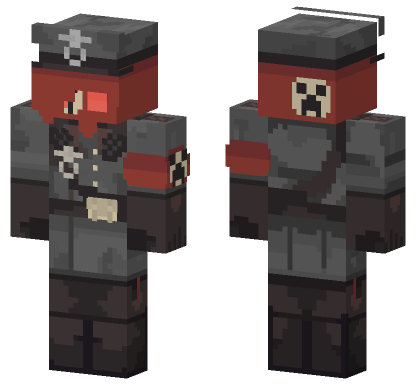 Red Creeper Soldier Minecraft Bedrock skin