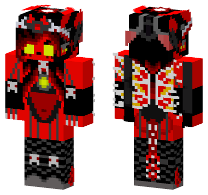 Red Demon Armor Minecraft Bedrock skin