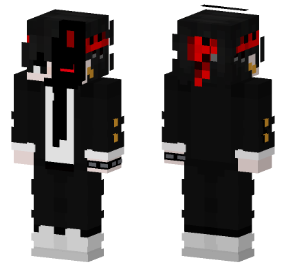 Red Eyed Anime Boy Minecraft Bedrock skin