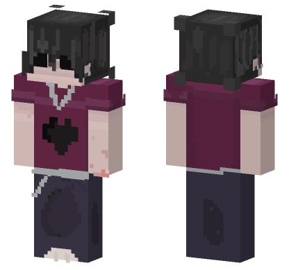 Red Heart Necklace Skin Minecraft Bedrock skin