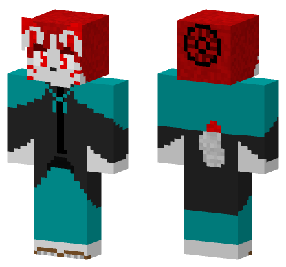 Red Hooded Figure Minecraft Bedrock skin