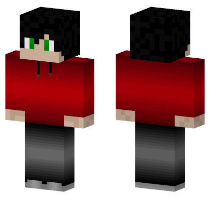 Red Hoodie Teen Boy Minecraft Bedrock skin
