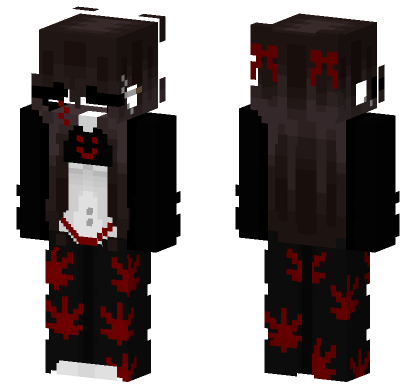 Red Leaf Girl Minecraft Bedrock skin