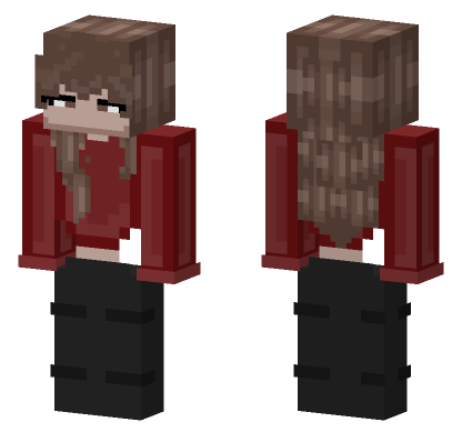 Red Long Sleeve Girl Minecraft Bedrock skin