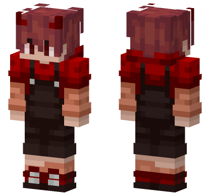 Red Overalls Boy Minecraft Bedrock skin