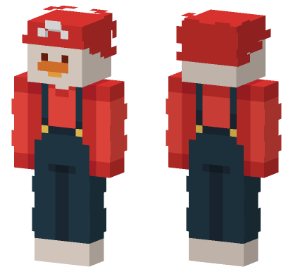 Red Penguin Outfit Minecraft Bedrock skin