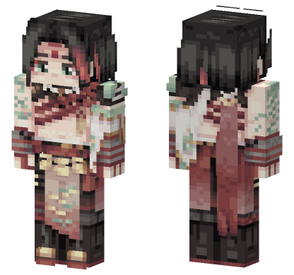 Red Xiao Genshin Impact Minecraft Bedrock skin