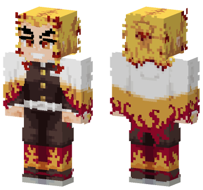 Rengoku Demon Slayer Minecraft Bedrock skin