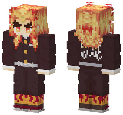 Rengoku Kyojuro Demon Slayer Minecraft Bedrock skin