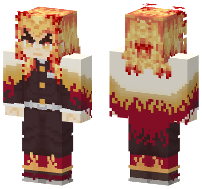 Rengoku Kyojuro With Cape Minecraft Bedrock skin