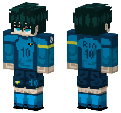 Rin Itoshi Blue Lock Jersey Minecraft Bedrock skin