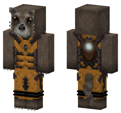Rocket Raccoon HD Minecraft Bedrock skin