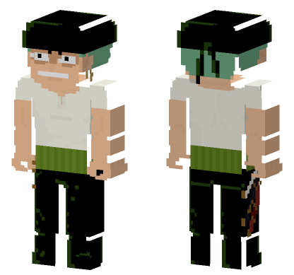 Roronoa Zoro Bandana Minecraft Bedrock skin