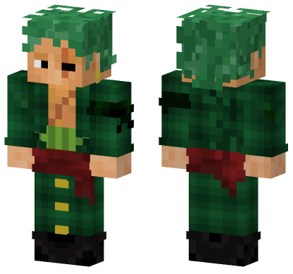 Roronoa Zoro Green Outfit Minecraft Bedrock skin