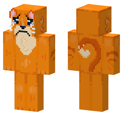 Sad Orange Cat Minecraft Bedrock skin
