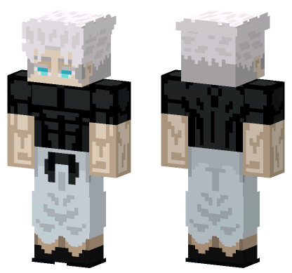 Satoru Gojo White Hair Minecraft Bedrock skin