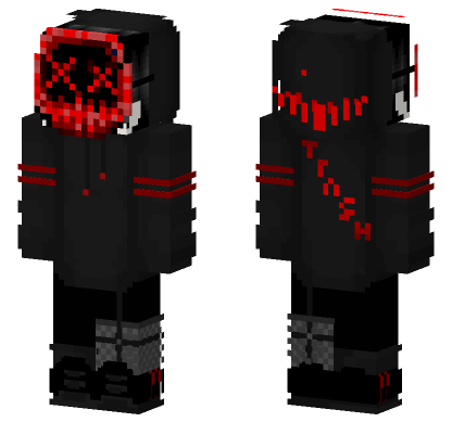 Scary Red Masked Boy Minecraft Bedrock skin