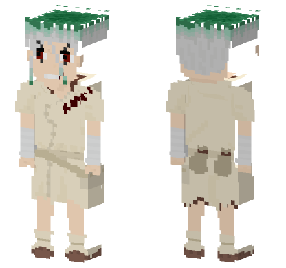 Senku Dr Stone Minecraft Bedrock skin