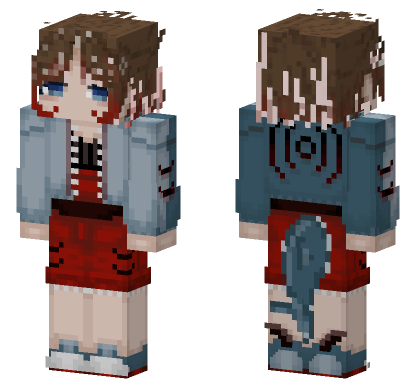 Shark Themed Girl Minecraft Bedrock skin