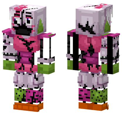 Shattered Glamrock Chica Skin Minecraft Bedrock skin