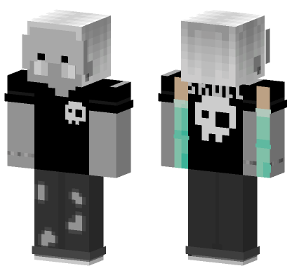 Skeleton Skull Boy Minecraft Bedrock skin