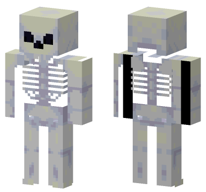 Skeleton Unfinished Minecraft Bedrock skin