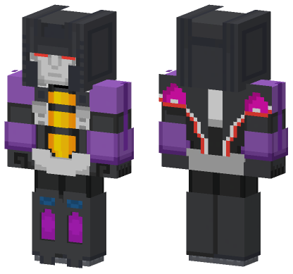 Skywarp Transformers G1 HD Minecraft Bedrock skin