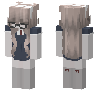 Soft Girl Glasses Minecraft Bedrock skin