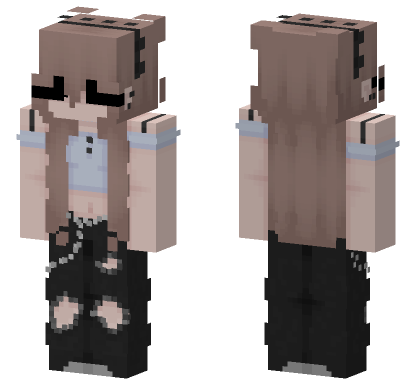 Soft Grunge Girl Minecraft Bedrock skin