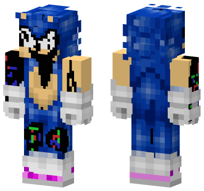 Sonic Pibby Glitch Minecraft Bedrock skin