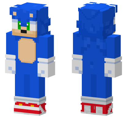 Sonic The Hedgehog Minecraft Bedrock skin