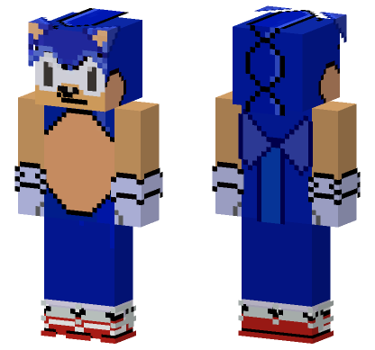 Sonic The Hedgehog Minecraft Bedrock skin