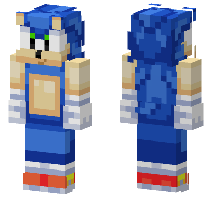 Sonic The Hedgehog Minecraft Bedrock skin