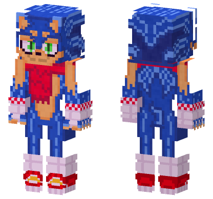 Sonic The Hedgehog Minecraft Bedrock skin