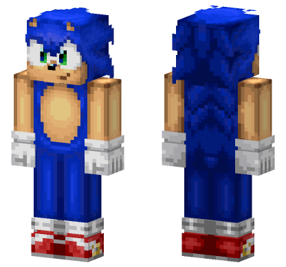 Sonic The Hedgehog Minecraft Bedrock skin