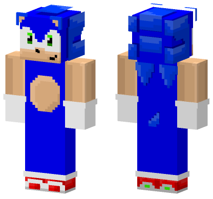 Sonic The Hedgehog Minecraft Bedrock skin