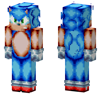 Sonic The Hedgehog Minecraft Bedrock skin