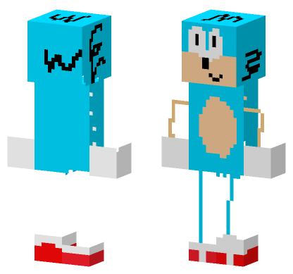 Sonic The Hedgehog Minecraft Bedrock skin