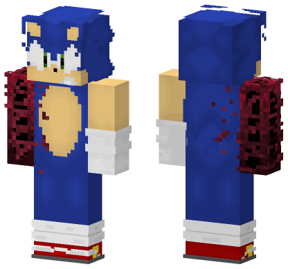 Sonic The Hedgehog Frontiers Glitch Minecraft Bedrock skin