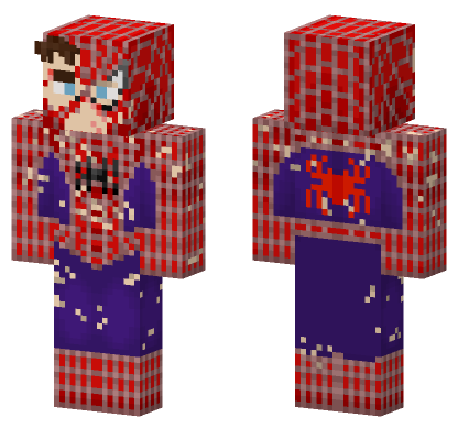 Spider-Man 2002 Battle Damaged Minecraft Bedrock skin