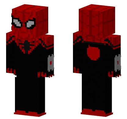 Spider-Man Suit Red Minecraft Bedrock skin