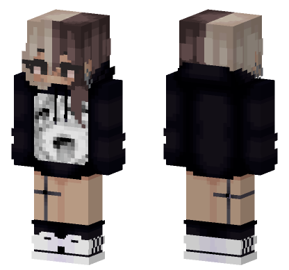 Split Dyed Hair Girl Minecraft Bedrock skin