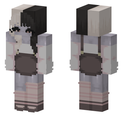 Split Hair Girl Minecraft Bedrock skin