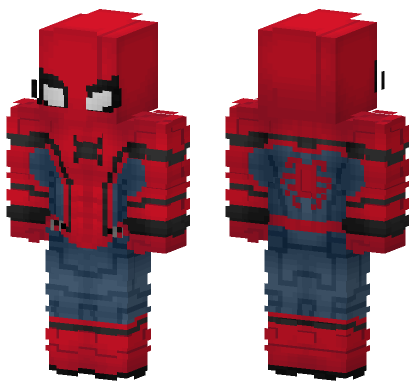 Stark Suit Spider-Man Minecraft Bedrock skin