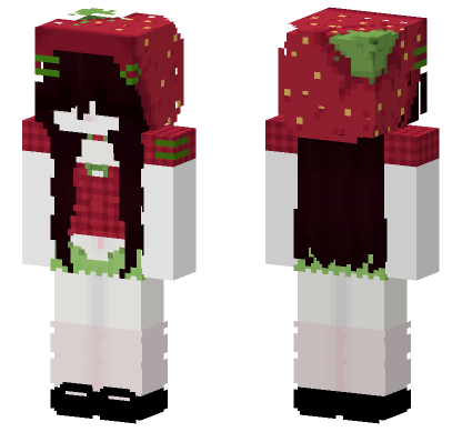 Strawberry Girl Skin Minecraft Bedrock skin